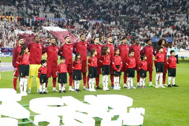Qatar team group, Mannschaftsbild, Totale line-up (QAT), FEBRUARY 10, 2024 - Football Soccer : AFC Asian Cup Qatar 2023 final match between Jordan 1-3 Qatar at the Lusail Stadium in Doha, Qatar. Noxthirdxpartyxsales (243541781)