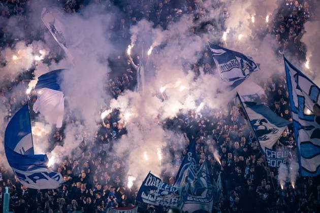 2 Soccer Bundesliga, Hertha BSC vs 1 FC Magdeburg Berlin, 16 02 2024 Hertha BSC fans with ignite pyro pyrotechnics 2 Soccer Bundesliga, Hertha BSC vs 1 FC Magdeburg, Olympiastadion, Berlin, 16 02 2024 DFL REGULATIONS PROHIBIT ANY USE OF PHOTOGRAPHS AS IMAGE SEQUENCES AND OR QUASI VIDEO Copyright: xBEAUTIFULxSPORTS LucianoxLimax