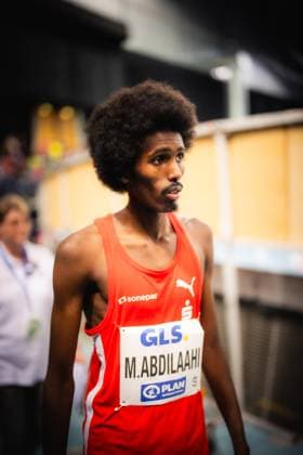 German Indoor Athletics Championships Leipzig, 17 02 2024 Mohamed Abdilaahi LG Olympia Dortmund on 17 02 2024 during the 71 German Indoor Athletics Championships at the QUARTERBACK Immobilien ARENA in Leipzig Copyright: xBEAUTIFULxSPORTS Flatemerschx