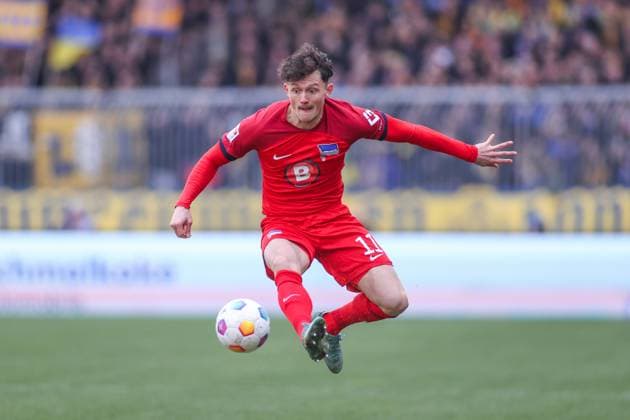 24 02 2024, Soccer, 2 Bundesliga, Matchday 23, Season 2023 2024, Eintracht Braunschweig Hertha BSC, Fabian Reese Hertha BSC Braunschweig Eintracht Stadion NDS Germany xRHR PHOTO TRx Copyright: RHR-FOTOx RHR-FOTO TR