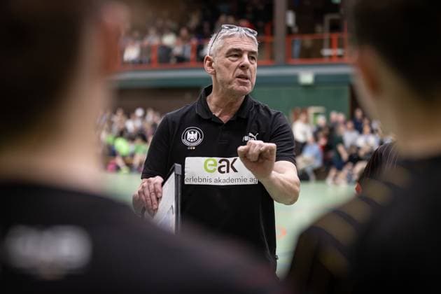 Germany vs Denmark, Handball, International match, W17 18, 28 02 24 Harrislee Gino Smits coach, Germany W17 18 in time-out Copyright: xBEAUTIFULxSPORTS MarioxM.xKobergx