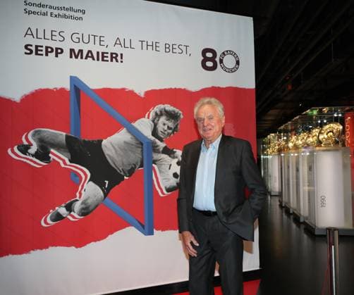 Munich, Germany 19 March 2024 Football, Men, Bundesliga, Season 2023 2024, FC Bayern Munich, Opening special exhibition Sepp Maier on his 80th birthday, FC Bayern Museum, Allianz Arena Here in the picture Sepp Maier