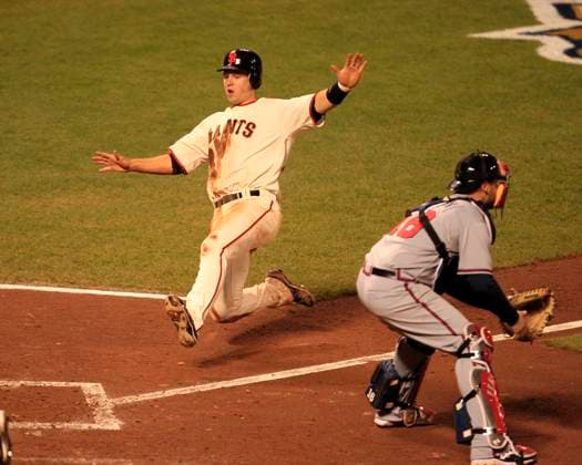 MLB, Baseball Herren, USA National League Division Series Atlanta Braves vs San Francisco Giants OCT 07 October 07, 2010: San Francisco,CA. Giants catcher Buster Posey 28 scored the Giants only run, during the National League Division Series game 1 between the Wild Card Atlanta Braves and the National League West San Francisco Giants at AT&T Park in San Francisco,California. The Giants beat the Braves 1-0. Jeff Trouette CSM.(Credit Image: Â Jeff Trouette Cal Media) San Francisco California U.S. EDITORIAL USE ONLY Copyright: xx ZUMA-20101007_zaf_cj3_005.jpg JeffxTrouettex csmphoto371675