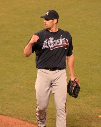 MLB, Baseball Herren, USA National League Division Series Atlanta Braves vs San Francisco Giants OCT 08 October 08, 2010: San Francisco,CA. Braves winning pitcher Kyle Farnsworth 43 pumps his fist after the last out, during the National League Division Series game 2, between the Wild Card Atlanta Braves and the National League West San Francisco Giants at AT&T Park in San Francisco,California. The Braves beat the Giants in 11 innings 5-4. Jeff Trouette CSM.(Credit Image: Â Jeff Trouette Cal Media) San Francisco California U.S. EDITORIAL USE ONLY Copyright: xx ZUMA-20101008_zaf_cj3_014.jpg JeffxTrouettex csmphoto371866