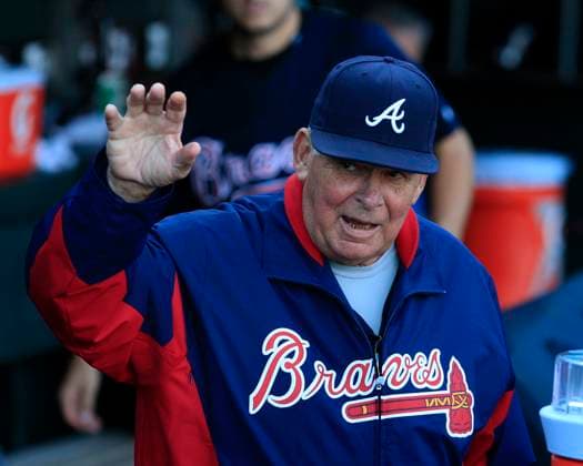 MLB, Baseball Herren, USA National League Division Series Atlanta Braves vs San Francisco Giants OCT 08 October 08, 2010: San Francisco,CA. Braves Manager Bobby Cox 6, before the National League Division Series game 2, between the Wild Card Atlanta Braves and the National League West San Francisco Giants at AT&T Park in San Francisco,California. The Braves beat the Giants in 11 innings 5-4. Jeff Trouette CSM.(Credit Image: Â Jeff Trouette Cal Media) San Francisco California U.S. EDITORIAL USE ONLY Copyright: xx ZUMA-20101008_zaf_cj3_017.jpg JeffxTrouettex csmphoto371919