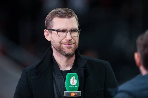 03 04 2024, Football, Season 2023 2024, DFB Cup, Semi-final, Bayer 04 Leverkusen Fortuna Düsseldorf, Per Mertesacker in an interview, Leverkusen BayArena NRW Germany xRHR PHOTO DEx Copyright: DennisxEwert RHR-FOTOx RHR-FOTO DE