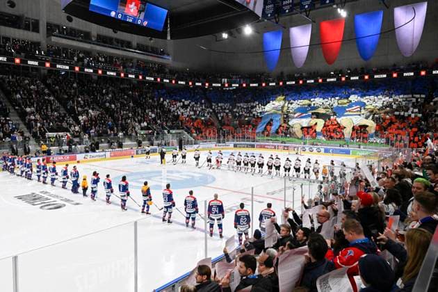 Swiss Life Arena Choreo ZSC Fans, ZSC Lions Lausanne HC, Playoff Final, National League, Ice Hockey, 20 04 2024