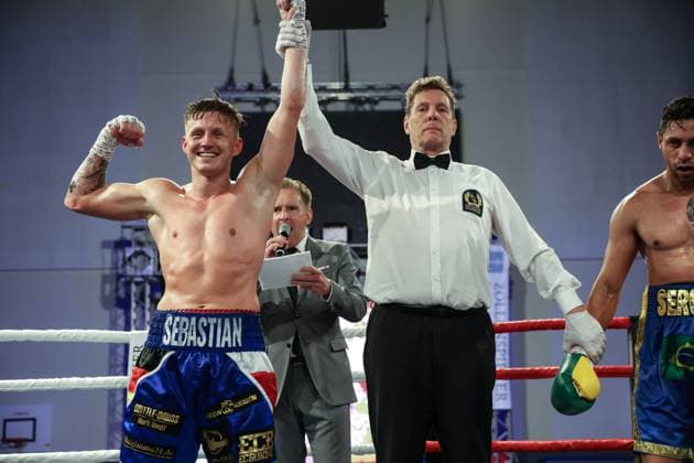 Boxing SLC Events, Hanseatic City of Hamburg strikes , Hamburg, 27 04 2024 Sebastian Formella GER Sergio Dos Santos BRA