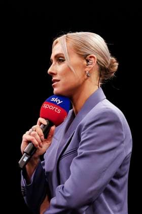 Darts BETMGM Premier League Sky Sports Presenter Emma Paton during the 2024 BETMGM Premier League darts at P&J Live, Aberdeen, Scotland on 2 May 2024. Aberdeen P&J Live Scotland Scotland Editorial use only , Copyright: xStephenxDobsonx PSI-19594-0091