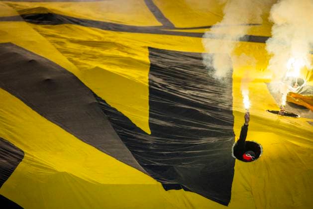 Paris, France 7th May 2024 PSG Ultras with BVB Choreographer Paris Saint Germain Borussia Dortmund 07 05 2024