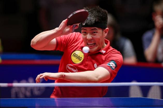 23 05 2024, Table Tennis, Duesseldorf, ARAG CenterCourt, TTBL Men, Semifinal Playoffs Game 2, Borussia Düsseldorf TSV Bad Königshofen Dang Qiu Borussia Düsseldorf North Rhine-Westphalia Germany