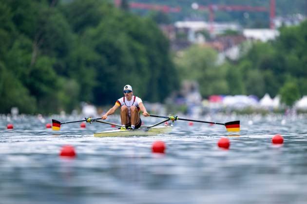 World Rowing Cup II Lucerne, 24 05 2024 Arno Gaus of Germany Lightweight Men s Single Sculls at World Rowing Cup II Lucerne Regatta in Luzern, Rotsee, on Friday, 24 May 2024 Copyright: xBEAUTIFULxSPORTS TobiasxLacknerx