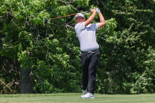 FORT WORTH, TX - MAY 26: Sungjae Im (KOR) hits from the 12th tee during the Charles Schwab Challenge on May 26, 2024 at Colonial Country Club in Fort Worth, TX. (Photo by George Walker Icon Sportswire) GOLF: MAY 26 PGA, Golf Herren Charles Schwab Challenge EDITORIAL USE ONLY Icon240526089