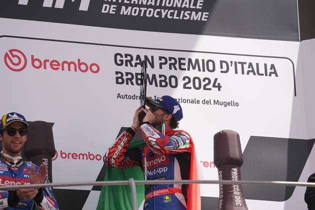 02 06 2024, Autodromo Internazionale del Mugello, Mugello, MotoGP Italian Grand Prix 2024 ,in the picture podium winner Francesco Bagnaia from Italy, Ducati Lenovo Team Defodi 506 20240602 hbr 3530 Defodi-506
