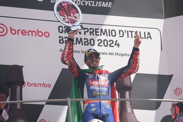 02 06 2024, Autodromo Internazionale del Mugello, Mugello, MotoGP Italian Grand Prix 2024 ,in the picture podium winner Francesco Bagnaia from Italy, Ducati Lenovo Team Defodi 506 20240602 hbr 3567 Defodi-506