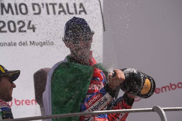 02 06 2024, Autodromo Internazionale del Mugello, Mugello, MotoGP Italian Grand Prix 2024 ,in the picture podium winner Francesco Bagnaia from Italy, Ducati Lenovo Team Defodi 506 20240602 hbr 3676 Defodi-506