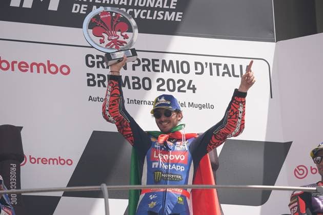 02 06 2024, Autodromo Internazionale del Mugello, Mugello, MotoGP Italian Grand Prix 2024 ,in the picture podium winner Francesco Bagnaia from Italy, Ducati Lenovo Team Defodi 506 20240602 hbr 3585 Defodi-506
