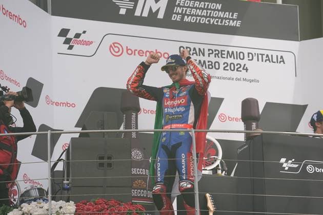 02 06 2024, Autodromo Internazionale del Mugello, Mugello, MotoGP Italian Grand Prix 2024 ,in the picture podium winner Francesco Bagnaia from Italy, Ducati Lenovo Team Defodi 506 20240602 hbr 3878 Defodi-506