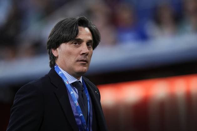 Turkiye s Headcoach Vincenzo Montella looks on during the Friendly Matches 2024 between Italy and Turkiye at Renato Dall& x2019;Ara Stadium - Soccer - Bologna, Italy - Tuesday June 4, 2024  Copyright: xMassimoxPaolone LaPressex