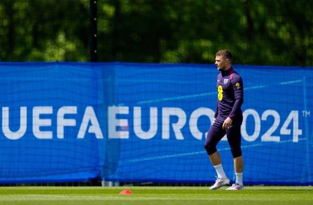 Kieran Trippier of England England Training Session and press conference, PK, Pressekonferenz UEFA European Championship, EM, Europameisterschaft 2024, Group C, Football, Spa & Golf Resort Weimarer Land, Blankenhain, Germany, 13 Jun 2024 EDITORIAL USE ONLY No use with unauthorised audio, video, data, fixture lists, club league logos or live services. Online in-match use limited to 120 images, no video emulation. No use in betting, games or single club league player publications. Copyright: xDavexShopland Shutterstockx 14523765z