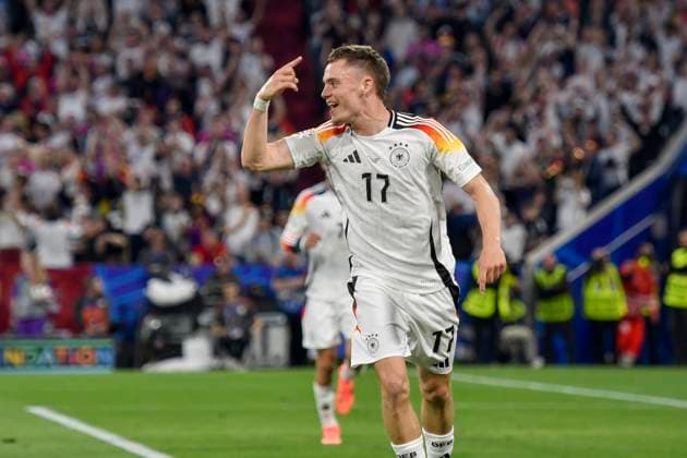 Florian Wirtz 17, Germany cheers after scoring 1 0 14 06 2024 European Football Championship in Germany Germany vs Scotland, Allianz Arena, Munich, Bayern Germany Copyright: xpepphotox xHorstxMauelshagenx pep00321, pep_20240614_hm