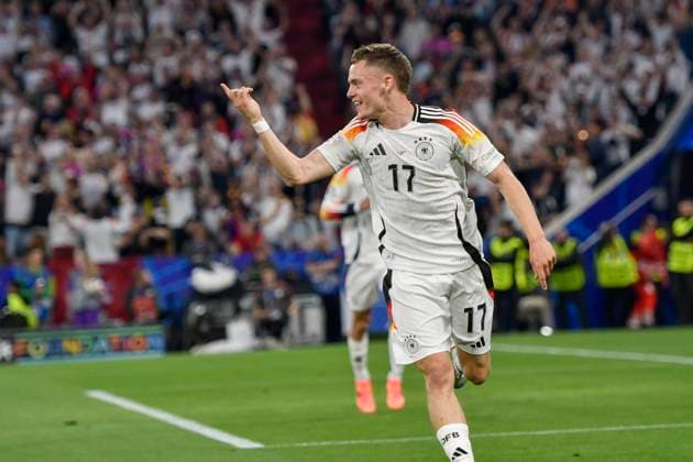 Florian Wirtz 17, Germany cheers after scoring 1 0 14 06 2024 European Football Championship in Germany Germany vs Scotland, Allianz Arena, Munich, Bayern Germany Copyright: xpepphotox xHorstxMauelshagenx pep00321, pep_20240614_hm