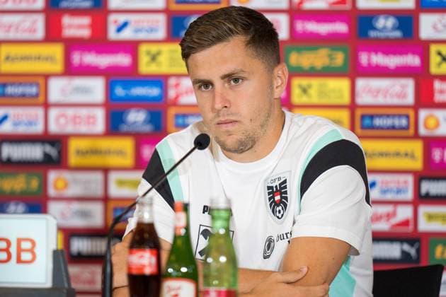 SOCCER - UEFA EURO, EM, Europameisterschaft,Fussball 2024 BERLIN,GERMANY,15.JUN.24 - SOCCER -UEFA EURO 2024, OEFB, Oesterreichischer Fussball-Bund, press conference, PK, Pressekonferenz Image shows Christoph Baumgartner (AUT). GEPAxpictures xJohannesxFriedl