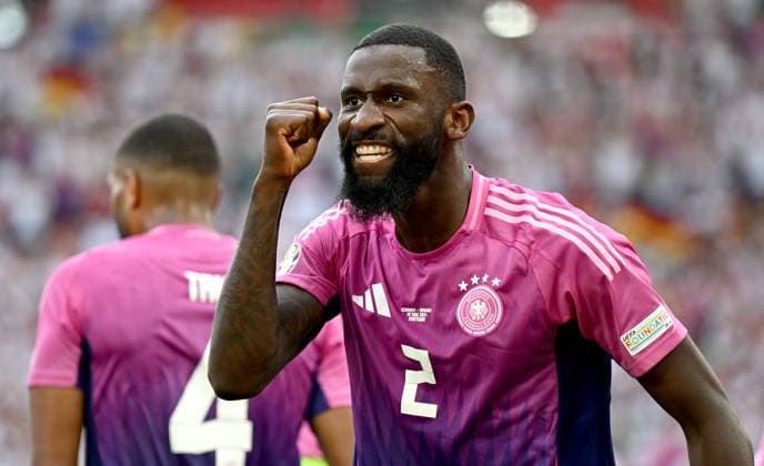 Football Euro 2024 Group A 19 06 2024 Germany Hungary Cheering after the goal for 2 0, Antonio Ruediger Germany