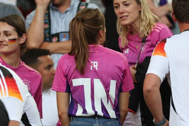 Euro 2024 Germany Hungary on 19 06 2024 in the Stuttgart Arena in Stuttgart Lena Wurzenberger the girlfriend of national coach Julian Nagelsmann Germany in the stadium JN on the jersey MH