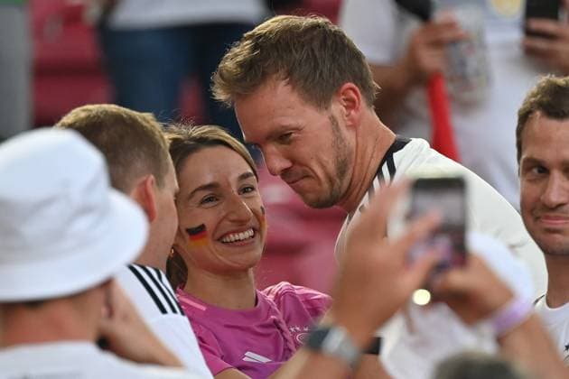 19 06 2024, xjrdrx, European Football Championship 2024, Germany Hungary emspor, v l coach Julian Nagelsmann German national football team DFB with girlfriend Lena Wurzenberger DFL DFB REGULATIONS PROHIBIT ANY USE OF PHOTOGRAPHS as IMAGE SEQUENCES and or QUASI VIDEO Stuttgart