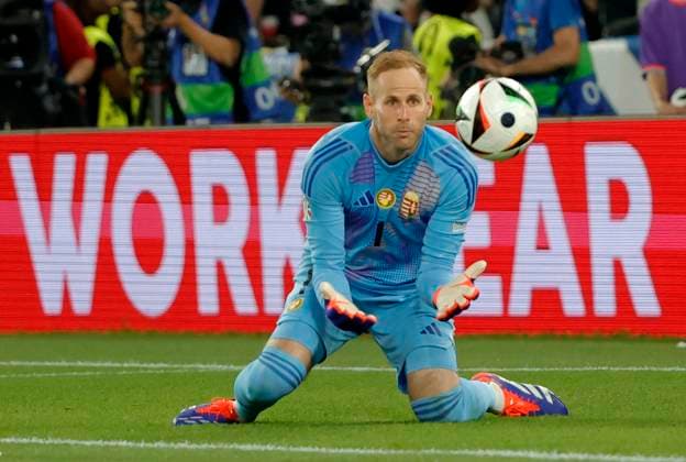 23 06 2024, European Football Championship, Scotland vs Hungary,MHP Stuttgart, Sport, in the picture Peter Gulacsi Hungary