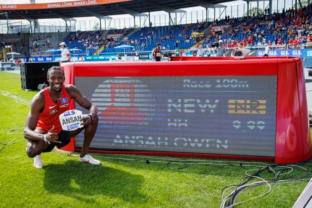 German Athletics Championships Braunschweig, 29 06 2024 Owen Ansah Hamburger SV runs new German record over 100m in 9.99s German Athletics Championships on 29 06 2024 at Eintracht Stadium, Braunschweig Lower Saxony Copyright: xBEAUTIFULxSPORTS AxelxKohringx
