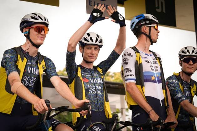 Jonas Vingegaard (Team Visma lease a bike) at the start of the Tour de France Stage 3 from Piacenza to Turin at Viale Malta - Cycling - Piacenza, Italy - Monday July 1, 2024  Copyright: xMassimoxPaolone LaPressex