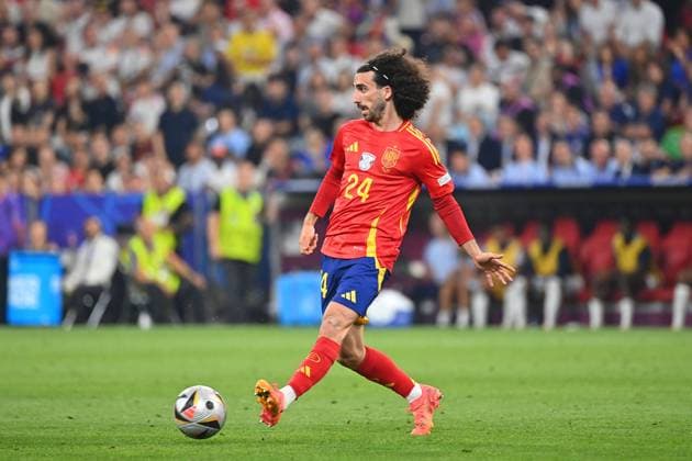 Marc CUCURELLA ESP , action,single action,single image,cropped image,full body shot,whole figure semi-final Spain ESP France FRA 2 1 on 09 07 2024, Football Arena Munich Football UEFA EURO 2024 GERMANY from 14 06 2024 14 07 2024
