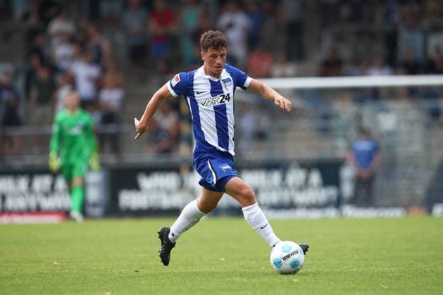 10 07 2024, xtgx, Soccer Test Match, SV Babelsberg 03 Hertha BSC Berlin emspor, v l Diego Demme Hertha, 6 cropping, single frame, full body, single frame DFL DFB REGULATIONS PROHIBIT ANY USE OF PHOTOGRAPHS as IMAGE SEQUENCES and or QUASI VIDEO Potsdam