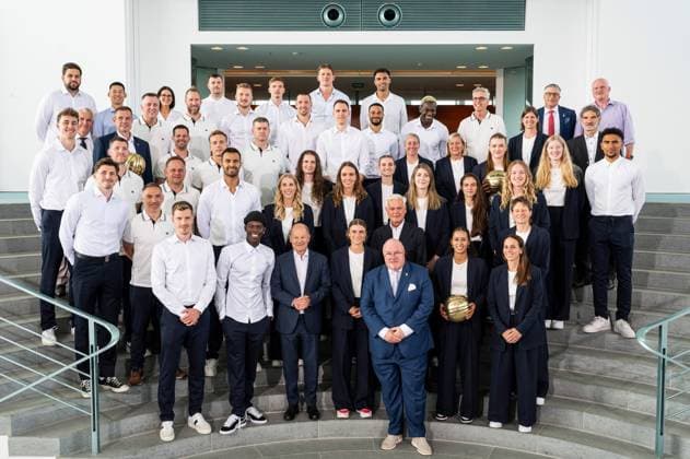 Berlin, Germany, 17 07 2024 Federal Chancellery Reception for the mens and womens national basketball teams by Federal Chancellor Olaf Scholz Copyright: xBergmann,xGuido BPA dtsxNachrichtenagenturx dts_43870
