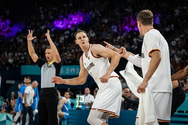 Olympic Games Paris 2024 Basketball Paris 06 08 2024 Quarter-finals Men Men Germany GER Greece Johannes Voigtmann Germany, No 07