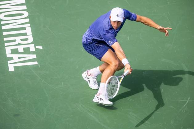 August 6, 2024, Montreal, Quebec, Canada: TALON GRIEKSPOOR from Netherlands returning ball in is first set match against Lorenzo Sonego from Italia in first round at National bank open at IGA Stadium in Montreal, Quebec, Canada on 2024-08-06 Montreal Canada - ZUMAl189 20240806_zsp_l189_004 Copyright: xYannickxLegarex