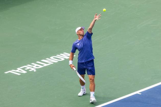 August 6, 2024, Montreal, Quebec, Canada: TALON GRIEKSPOOR from Netherlands from Netherlands in the first set against Lorenzo Sonego from Italia in first round at National bank open at IGA Stadium in Montreal, Quebec, Canada on 2024-08-06 Montreal Canada - ZUMAl189 20240806_zsp_l189_005 Copyright: xYannickxLegarex