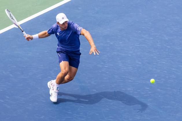 August 6, 2024, Montreal, Quebec, Canada: TALON GRIEKSPOOR from Netherlands returning ball in is first set match against Lorenzo Sonego from Italia in first round at National bank open at IGA Stadium in Montreal, Quebec, Canada on 2024-08-06 Montreal Canada - ZUMAl189 20240806_zsp_l189_008 Copyright: xYannickxLegarex