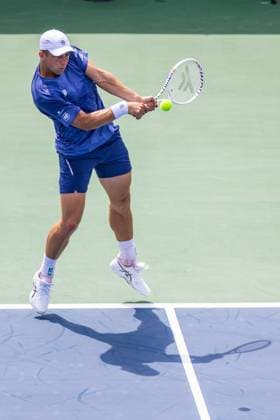 August 6, 2024, Montreal, Quebec, Canada: TALON GRIEKSPOOR from Netherlands returning ball in is first set match against Lorenzo Sonego from Italia in first round at National bank open at IGA Stadium in Montreal, Quebec, Canada on 2024-08-06 Montreal Canada - ZUMAl189 20240806_zsp_l189_022 Copyright: xYannickxLegarex