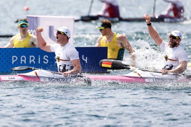SCHOPF Jacob with LEMKE Max Team GER 1st place womens 2-man canoe final WK 2 Paris Olympic Games 2024 09 08 2024 Vaires sur Marne Copyright: xLacixPerenyix