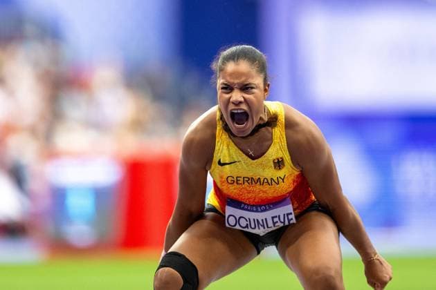Olympic Games Athletics Paris, 09 08 2024 Yemisi OGUNLEYE of Germany, Women s Shot Put, Olympic Games Athletics in Paris, Stade de France, on Friday, August 9, 2024 Copyright: xBEAUTIFULxSPORTS TobiasxLacknerx
