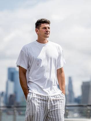 Mario Gomez Technical Director Red Bull Soccer International at Hotel W Hoboken in New Jersey Departure RB Leipzig to the training camp in the USA on July 31, 2024 New York City Photo Thomas Eisenhuth US Tour RB Leipzig Mario Gomez