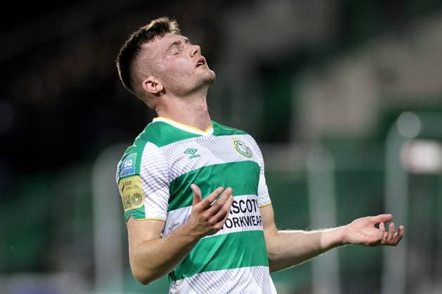 UEFA Europa League Third Qualifying Round Second Leg, Tallaght Stadium, Dublin 15 8 2024 Shamrock Rovers vs Celje Shamrock Rovers Josh Honohan reacts during the game Josh Honohan reacts during the game 15 8 2024  Copyright: x INPHO LaszloxGeczox LG_002907