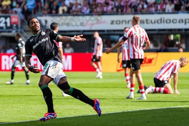 Eredivisie: Sparta Rotterdam v Feyenoord Rotterdam - Quinten Timber of Feyenoord celebrates the 1-1 during the third match of the Eredivisie season 2024 2025. The match is set between Sparta Rotterdam and Feyenoord at Het Kasteel on 25 August 2024 in Rotterdam, The Netherlands. Copyright: xYannickxVerhoevenx
