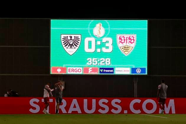 The scoreboard shows VfB Stuttgart leading 3 0 after 35 minutes, DFB Pokal First Round, SC Preussen Muenster vs VfB Stuttgart, Preussenstadion, August 27, 2024 in Muenster, Germany Photo by Marco Steinbrenner DeFodi Images The scoreboard shows VfB Stuttgart leading 3 0 after 35 minutes, DFB Pokal First Round, SC Preussen Muenster vs VfB Stuttgart, Preussenstadion, August 27, 2024 in Muenster, Germany Photo by Marco Steinbrenner DeFodi Images DFB DFL REGULATIONS PROHIBIT ANY USE OF PHOTOGRAPHS AS IMAGE SEQUENCES AND OR QUASI VIDEO Defodi 700 scp stutt 20240827 052 Defodi-700 DFB DFL REGULATIONS PROHIBIT ANY USE OF PHOTOGRAPHS AS IMAGE SEQUENCES AND OR QUASI-VIDEO.