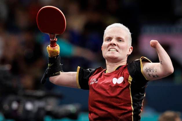 Paralympics Para Table Tennis Paris, 29 08 2024 GREBE Stephanie 6 GER Para Table Tennis is happy about reaching the final with doubles partner WOLF Juliane 8 GER Para Table Tennis , not in the picture Paralympics Para Table Tennis on 29 08 2024 in the South Paris Arena 4 in Paris France Copyright: xBEAUTIFULxSPORTS AxelxKohringx