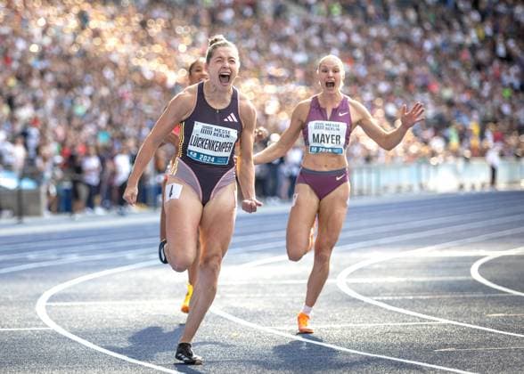 ISTAF 2024 Berlin, 01 09 2024 Gina LÜCKENKEMPER GER wins the womens 100m with exuberant finishing cheers ISTAF Berlin on 01 09 2024 at Olympiastadion in Berlin Germany Copyright: xBEAUTIFULxSPORTS R.xSchmittx