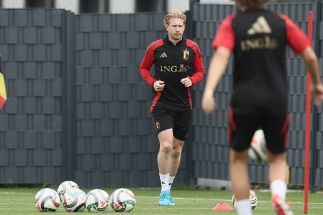 Belgium s Kevin De Bruyne pictured during a training session of the Belgian national soccer team Red Devils, at the Royal Belgian Football Association s training center, in Tubize, Tuesday 03 September 2024. The Red Devils are playing against Israel on Friday, for the Uefa Nations League 2025. BRUNOxFAHY  x99645527x